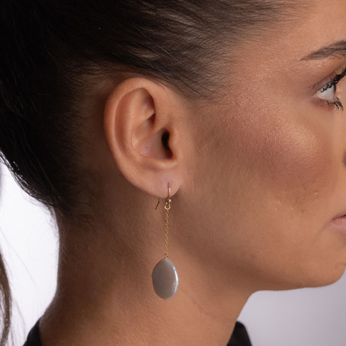 Cercei Gold filed 1/20  perle de cultura de cultura plate diametrul 18 mm [2]