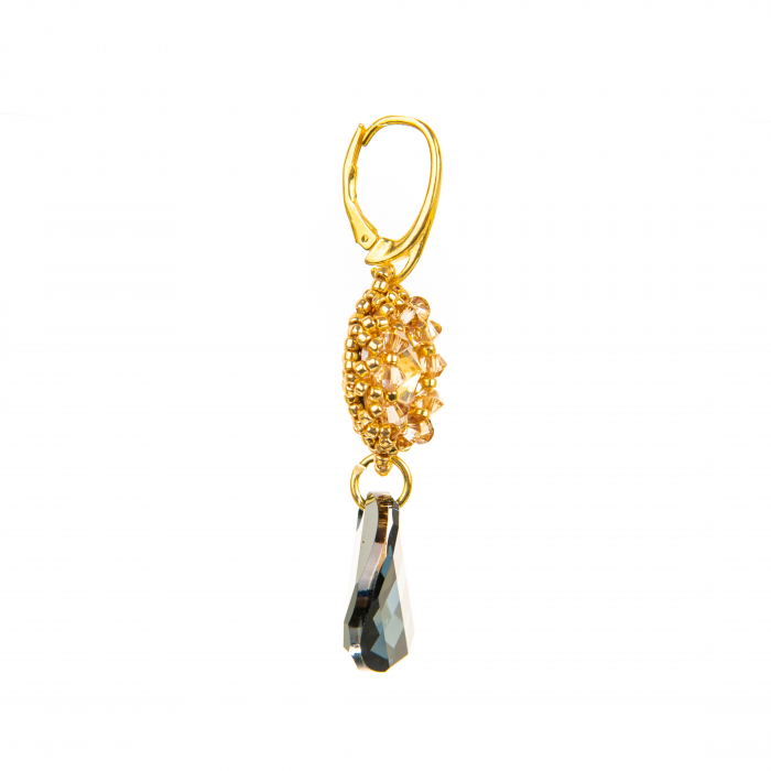 Cercei cristale Golden Shadow Kaki [3]
