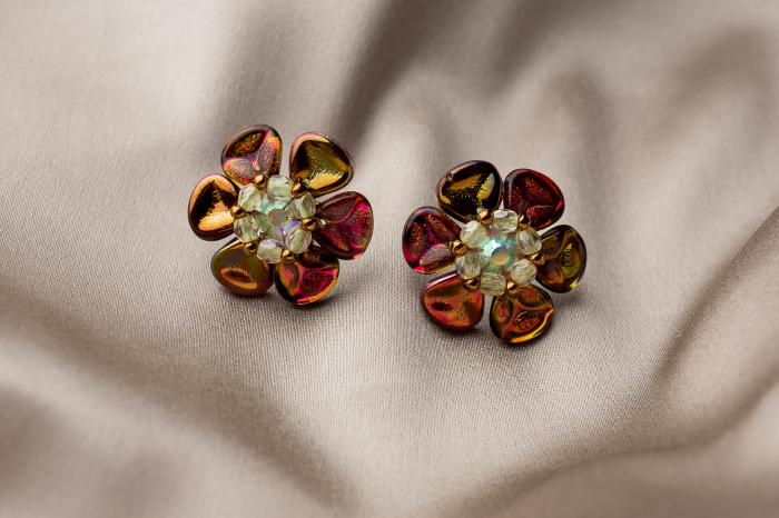Garnet Rose Earrings [3]