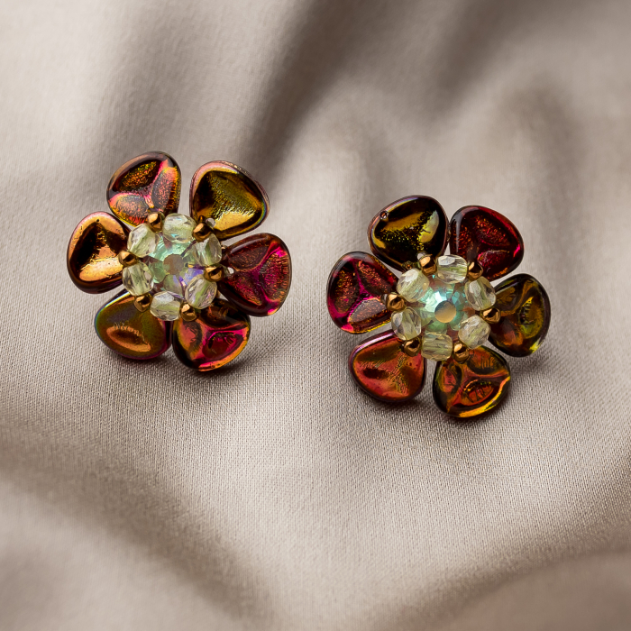 Garnet Rose Earrings [1]