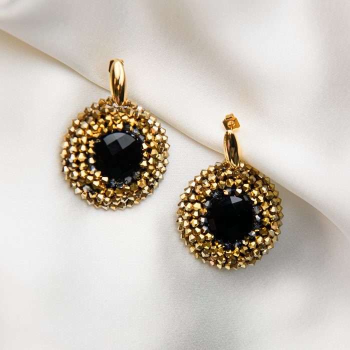 Gold round earrings [1]
