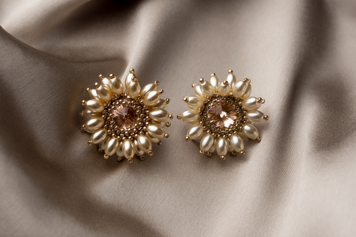 Earlobe flower earrings [3]