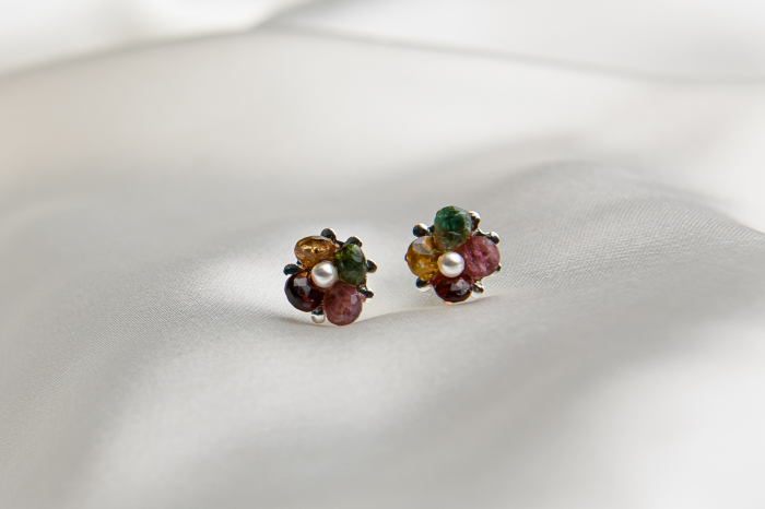 Earlobe multicolored Tourmaline earrings [2]