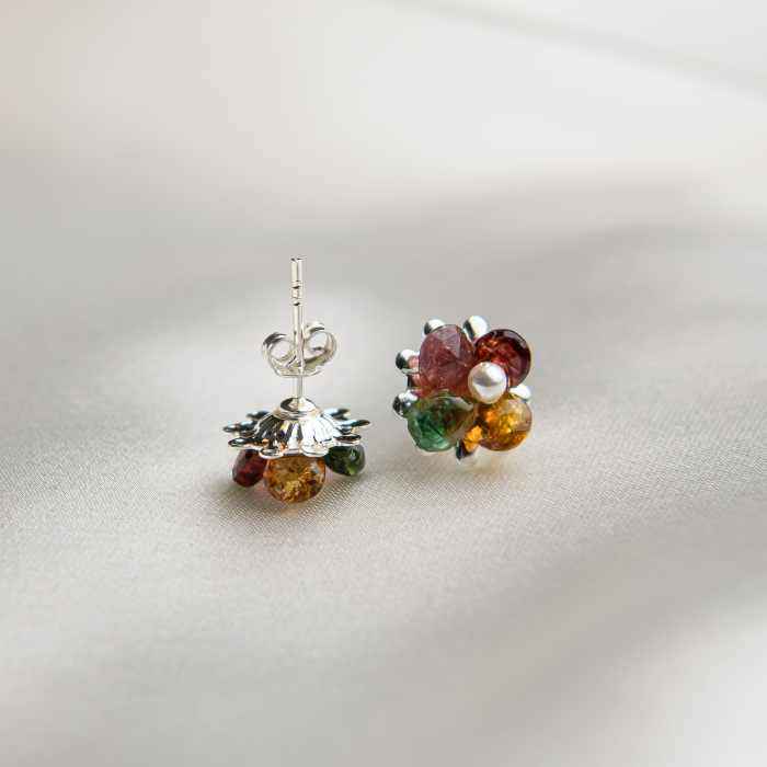 Earlobe multicolored Tourmaline earrings [1]