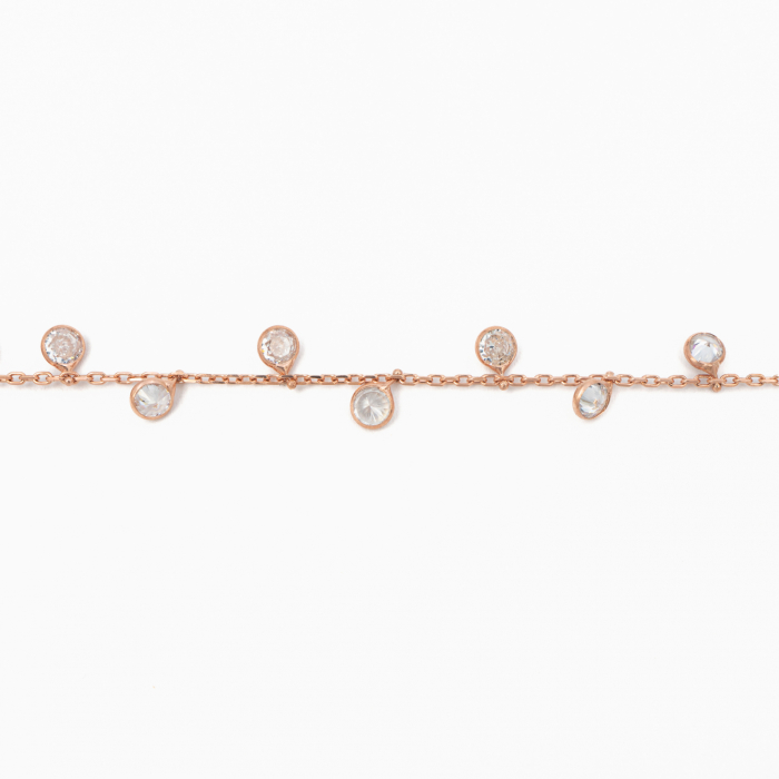 Colier argint din argint si accesorii din cristale albe cu dimetrul de 4,5 mm lungime 42 cm [2]