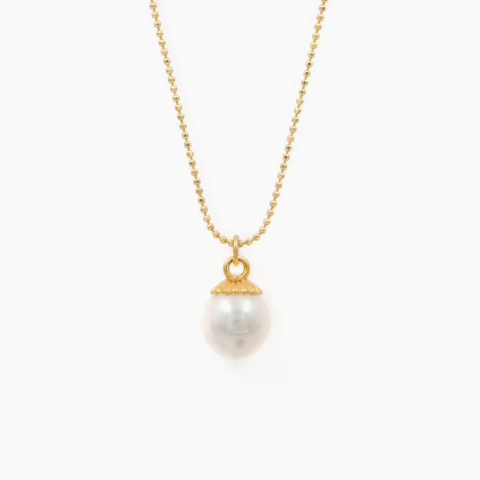 Colier argint din perle de cultura 8 mm de culoare alba lungime 44 cm [2]