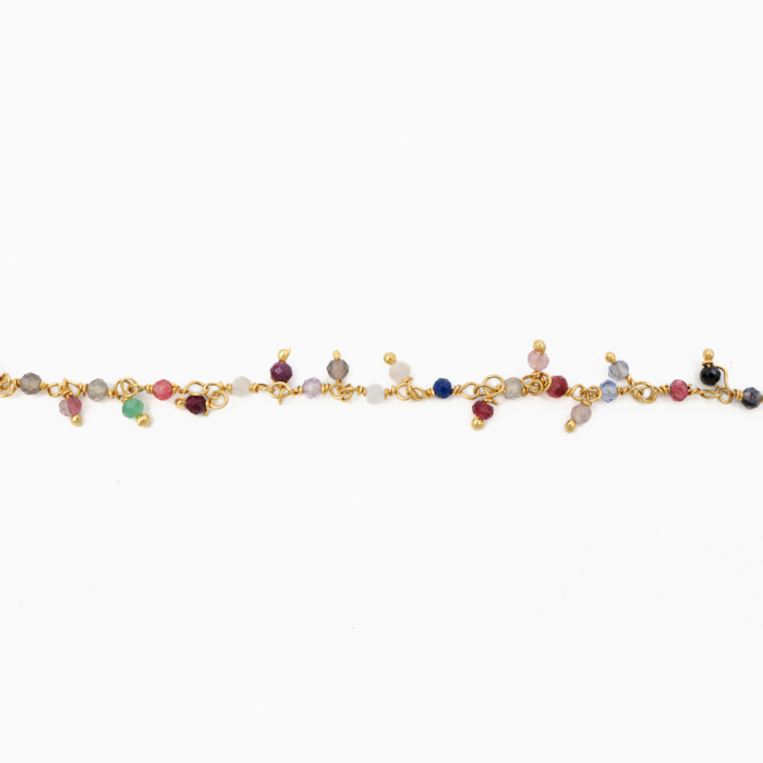 Colier argint mix pietre semipretioase cu diametrul de 2 mm lungime 42 cm [2]