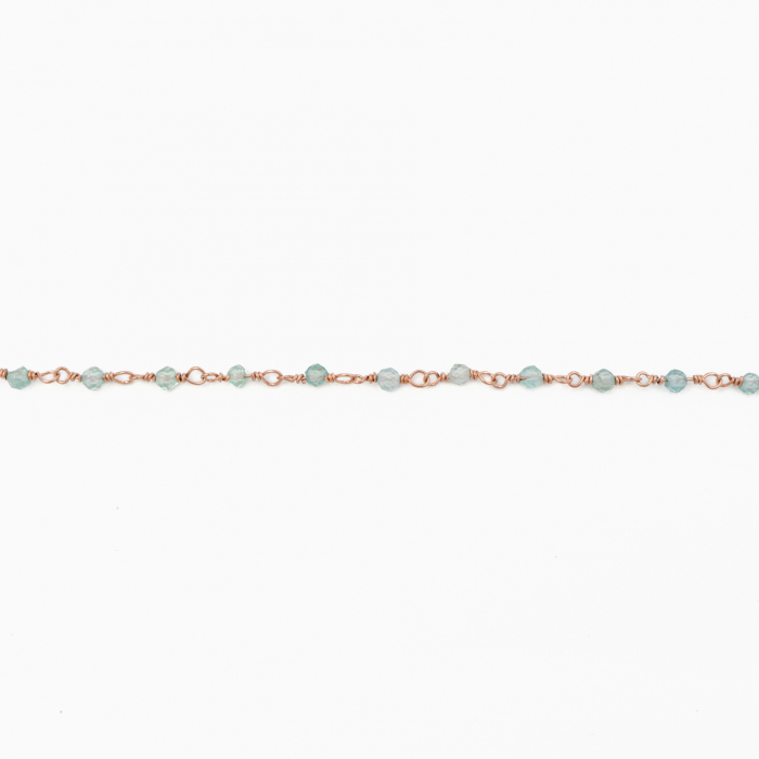 Colier argint pietre semipretioase acvamarin microfatetat 2.5 mm lungime 42 cm [2]