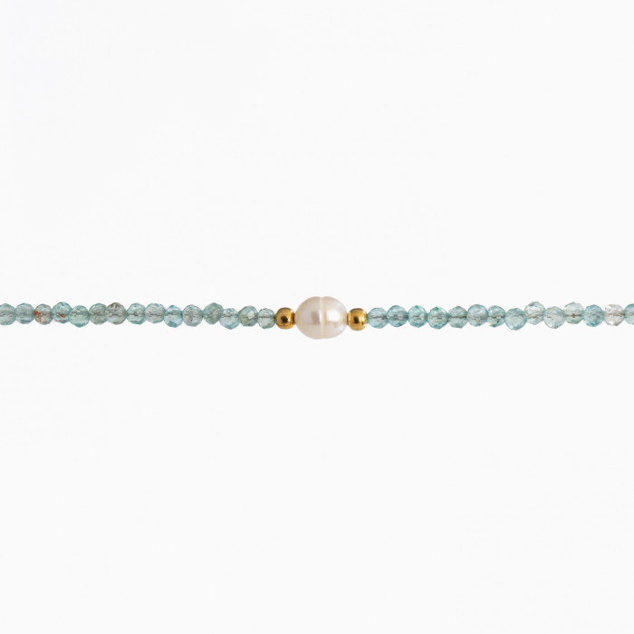 Colier argint pietre semipretioase acvamarin microfatetat 2 mm lungime 42 cm [2]