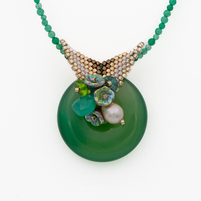 Silver necklace with micro-faceted rose quartz/morganite 2.5 mm - length 50 cm [2]