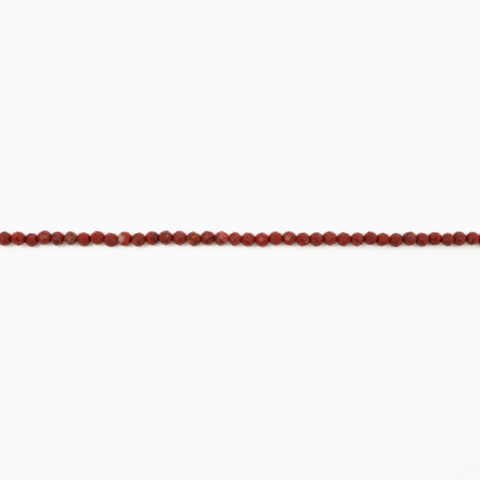 Colier argint pietre semipretioase jasp rosu microfatetat de 2.5 mm lungime 42 cm [2]