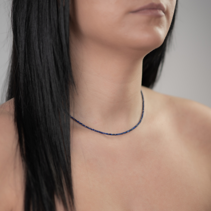 Colier argint pietre semipretioase lapis lazului cu briolete lungime 41 cm [3]