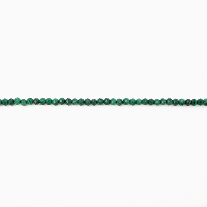 Silver necklace with micro-faceted malachite 2.5 mm - length 42 cm [2]
