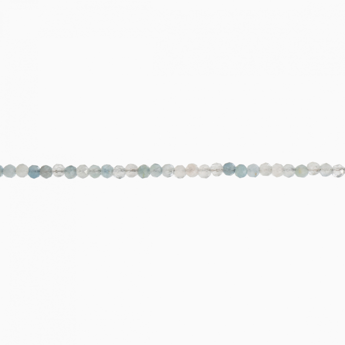 Colier argint pietre semipretioase microfatetate acvamarin de 2 mm  lungime 42 cm [2]