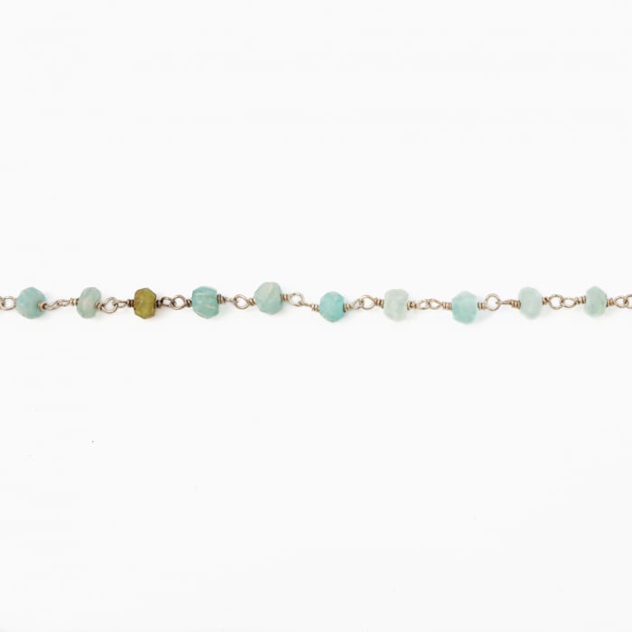 Colier argint pietre semipretioase microfatetate amazonit de 4 mm [2]