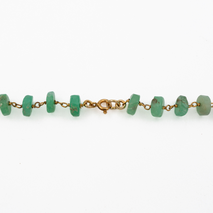 Colier argint pietre semipretioase microfatetate crisopraz de7 mm lungime 42 cm [2]