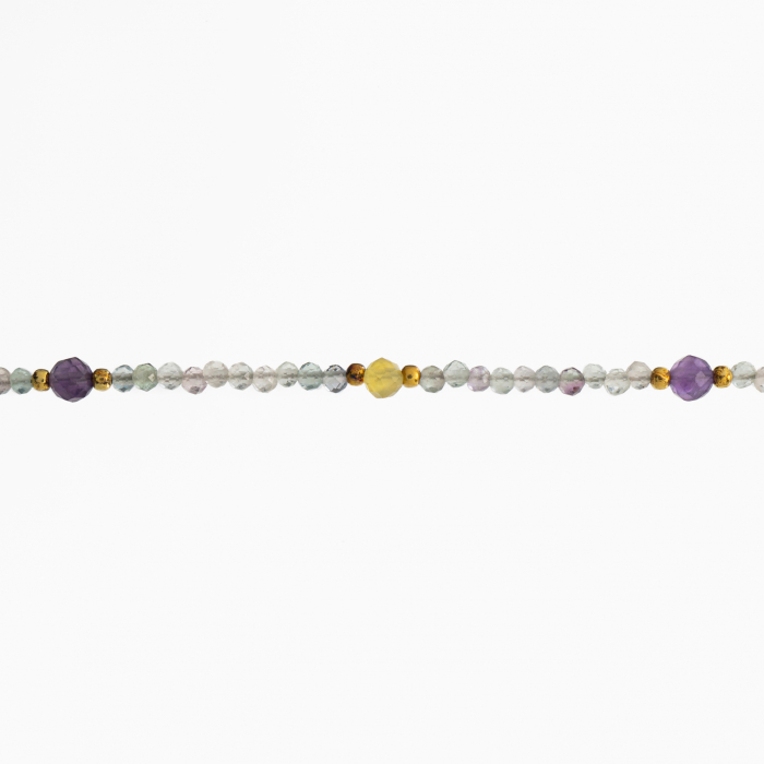 Colier argint pietre semipretioase microfatetate fluorit 2 mm si 4 mm  lungime 42 cm [2]