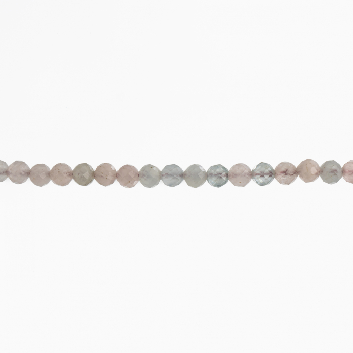 Colier argint pietre semipretioase microfatetate morganit de 3,5 mm   lungime 42 cm [2]