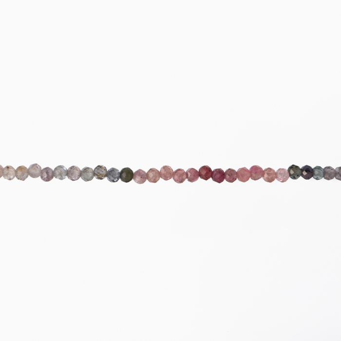 Colier argint pietre semipretioase microfatetate spinel roz in degrade de 3 mm  lungime 40-44 cm [2]