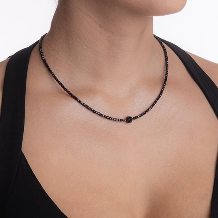 Colier argint pietre semipretioase spinel cubulete 2.5 mm cub central spinel de 7 mm lungime 42 cm [5]