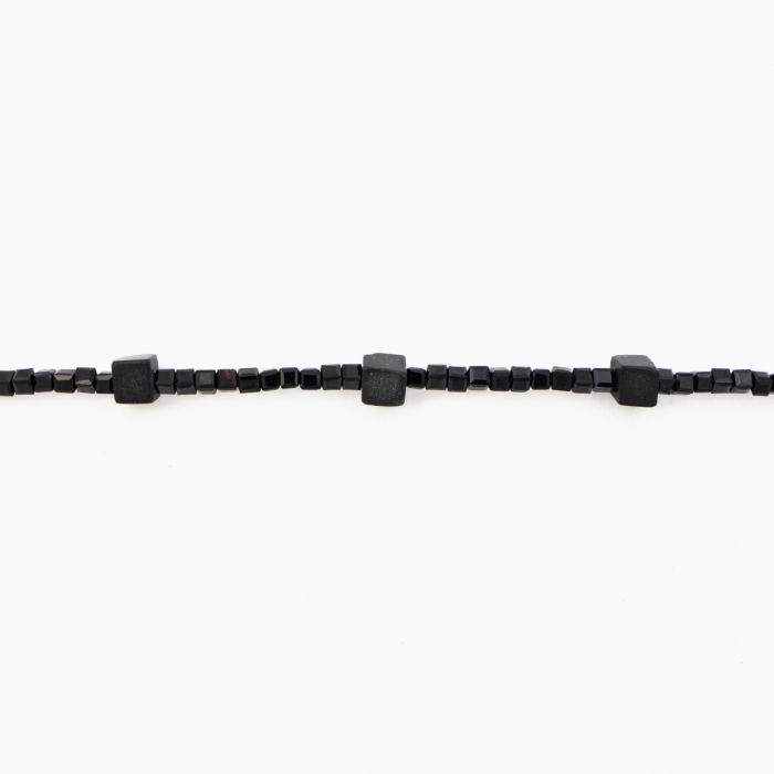 Colier argint pietre semipretioase spinel cubulete 2.5 mm hematit negru mat cuburi de 3.5 mm lungime 42 cm [2]