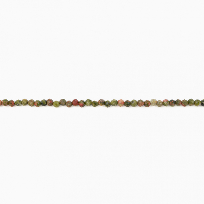 Colier argint pietre semipretioase unakit microfatetat de 2 mm lungime 40 cm [2]