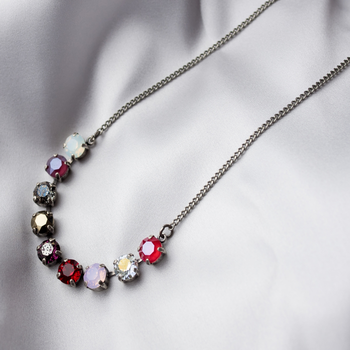 Colier cristale Red Antique Silver Plated [1]