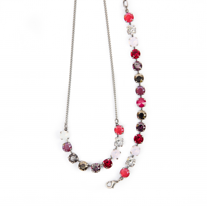 Set colier si bratara cristale Royal Red Antique Silver Plated [2]