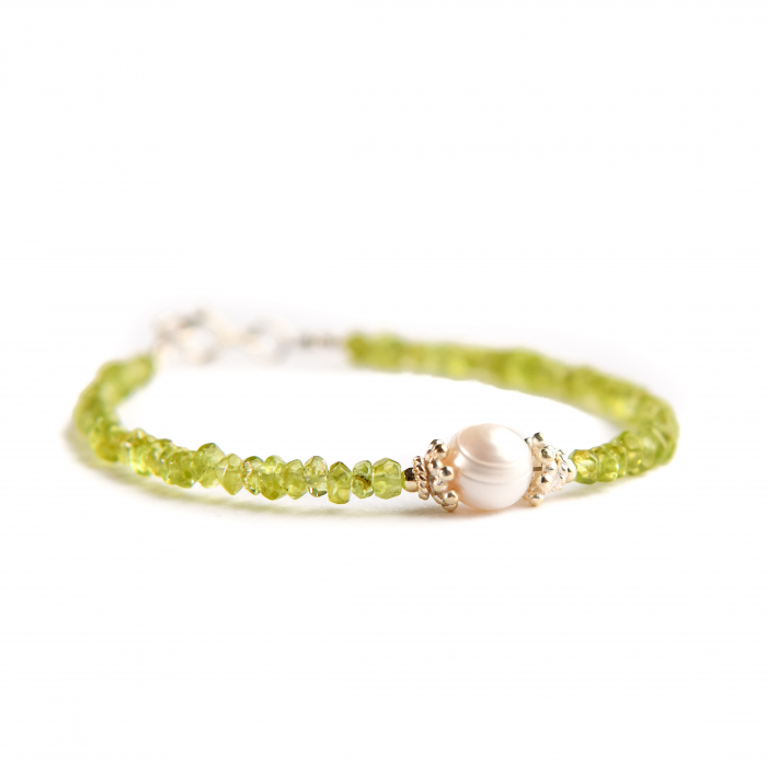Set peridot margele microfatetate si perla de cultura [6]