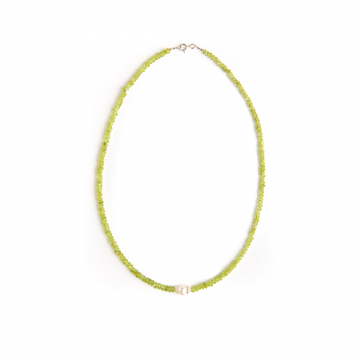 Set peridot margele microfatetate si perla de cultura [4]