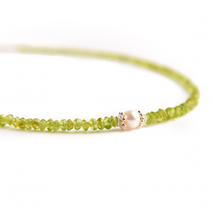 Set peridot margele microfatetate si perla de cultura [3]