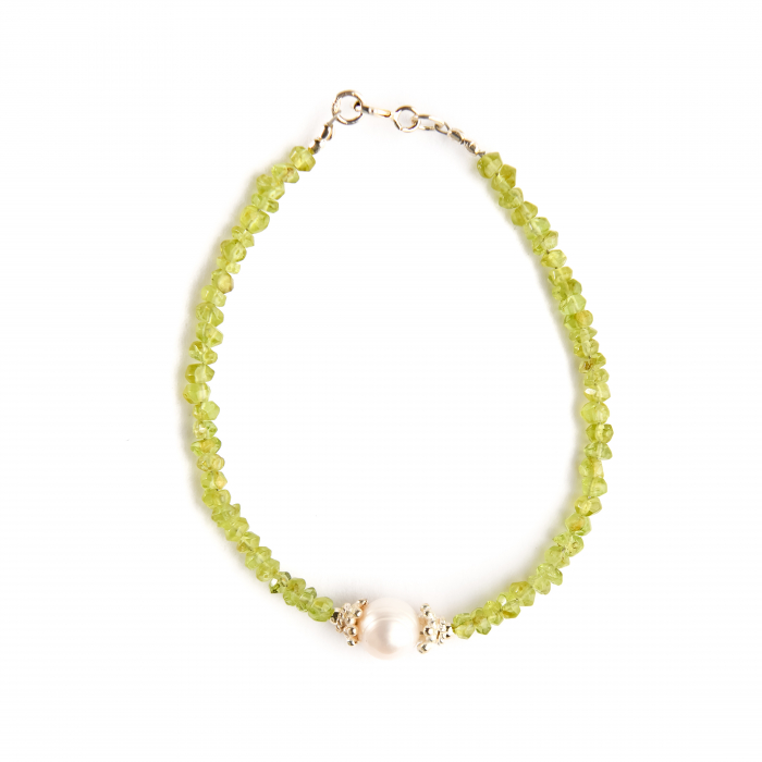 Set peridot margele microfatetate si perla de cultura [5]