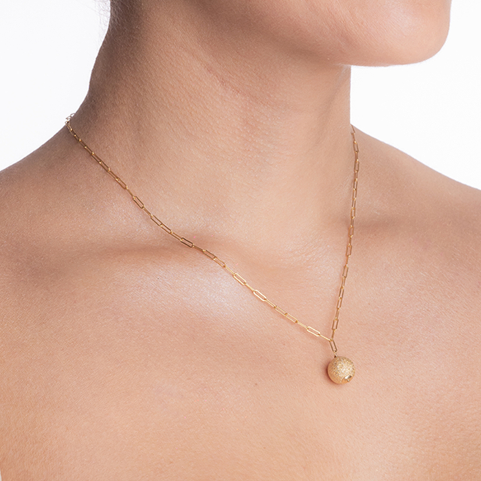 Colier/lant Gold Filed 1/20 cu bila de 10 mm lungime 41 cm [4]