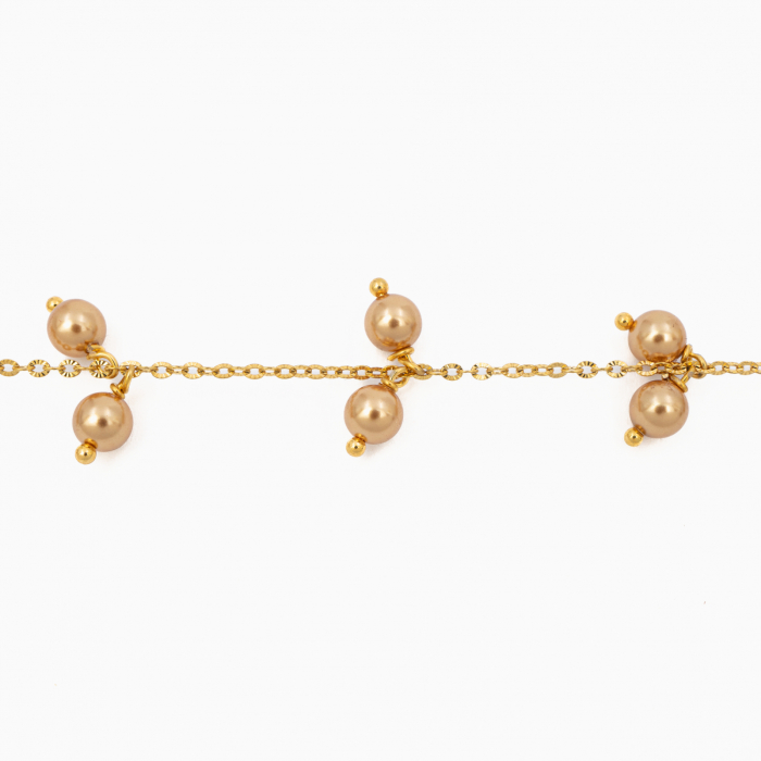 Colier perle Austria elemente metalice placate cu aur lungime 44 cm [2]