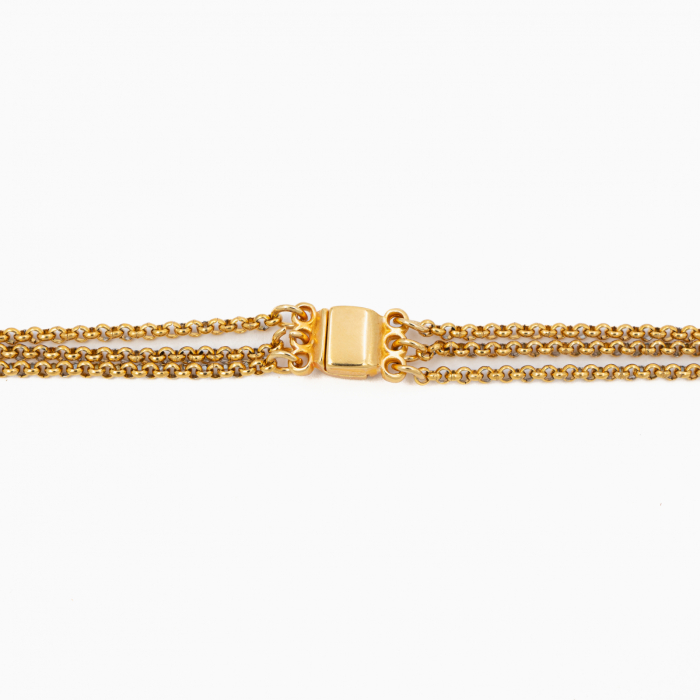 Colier perle Austria si elemente metalice placate cu aur lungime 44 cm [2]