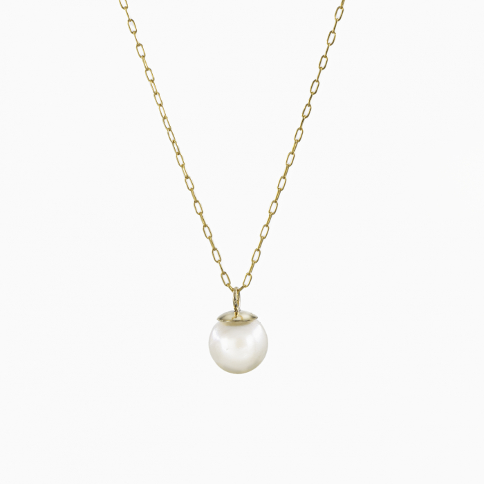 Colier perle cultura 7 mm jad 4 mm lant Gold filled 1/20 14K [2]