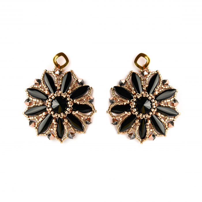 Cercei Margareta Black Gold Plated [1]
