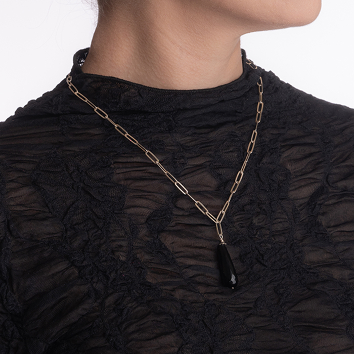 Pandantiv piatra semipretioasa onix brioleta lungime 47 cm [3]