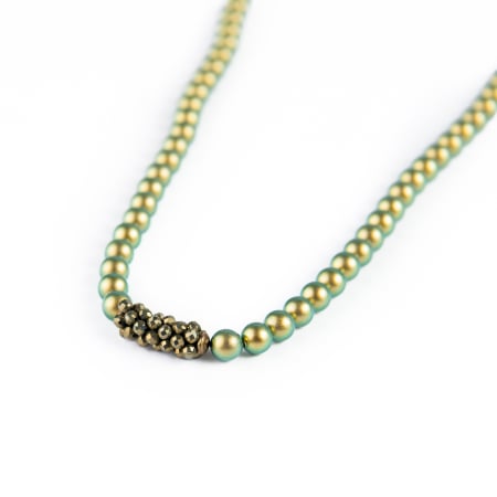 Coliere - Colier perle iridescent green