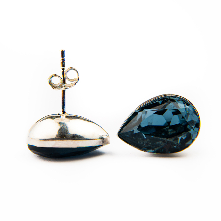 Earrings - Teardrop Denim Blue crystal earrings