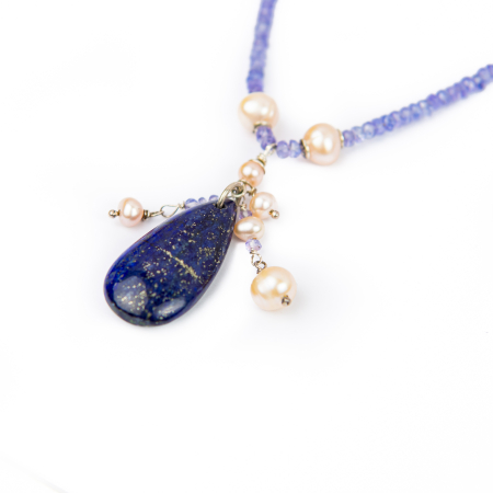 Lapis Lazuli with cultured pearls necklace [1]