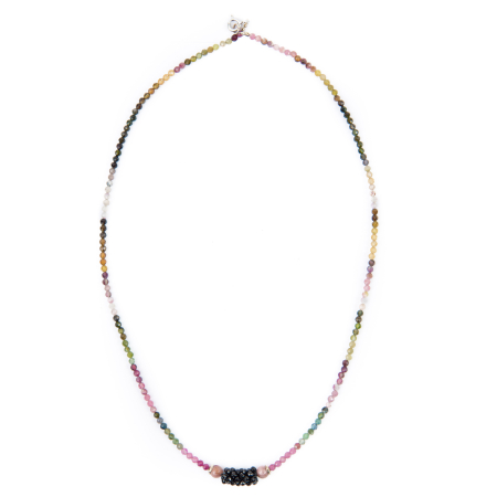 Multicolor Tourmaline and black Spinel semi-precious stone necklace [1]