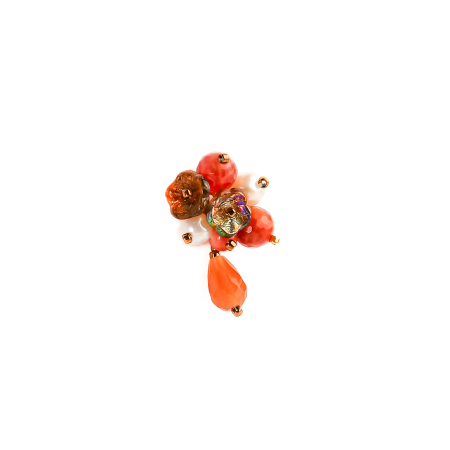 Carnelian and cultured pearl earrings [1]