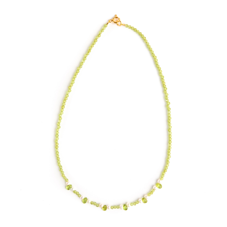 Peridot and cultured pearls necklace [1]