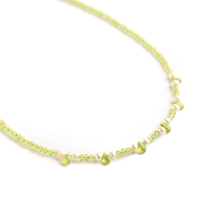 Coliere - Colier peridot si perle de cultura