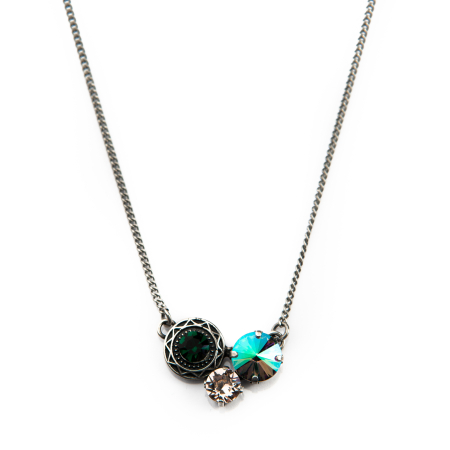 Emerald Antique Silver crystal necklace [1]