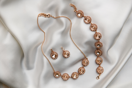 Set bratara colier si cercei Couture Pink Vintage [1]