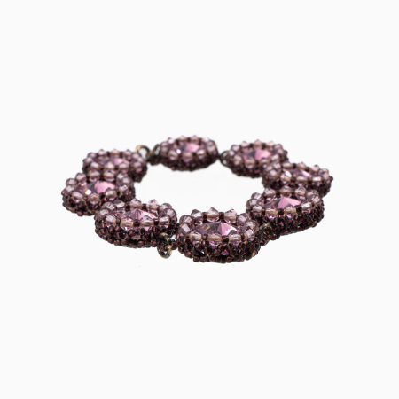 Bratari dama - Bratara argint cristale Austria ametist margele japoneze