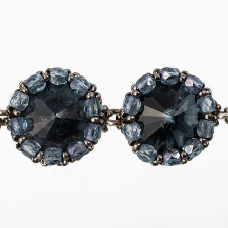 Bratara argint cristale Austria montana blue margele japoneze [1]