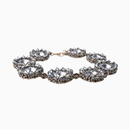 Bratari dama - Bratara argint cristale Austria provence lavander margele japoneze